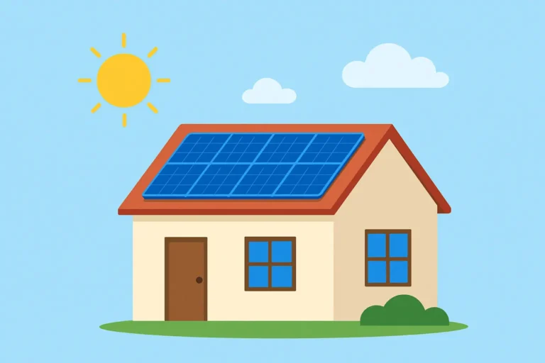 Infographic showing solar panel for 3-bedroom house in India