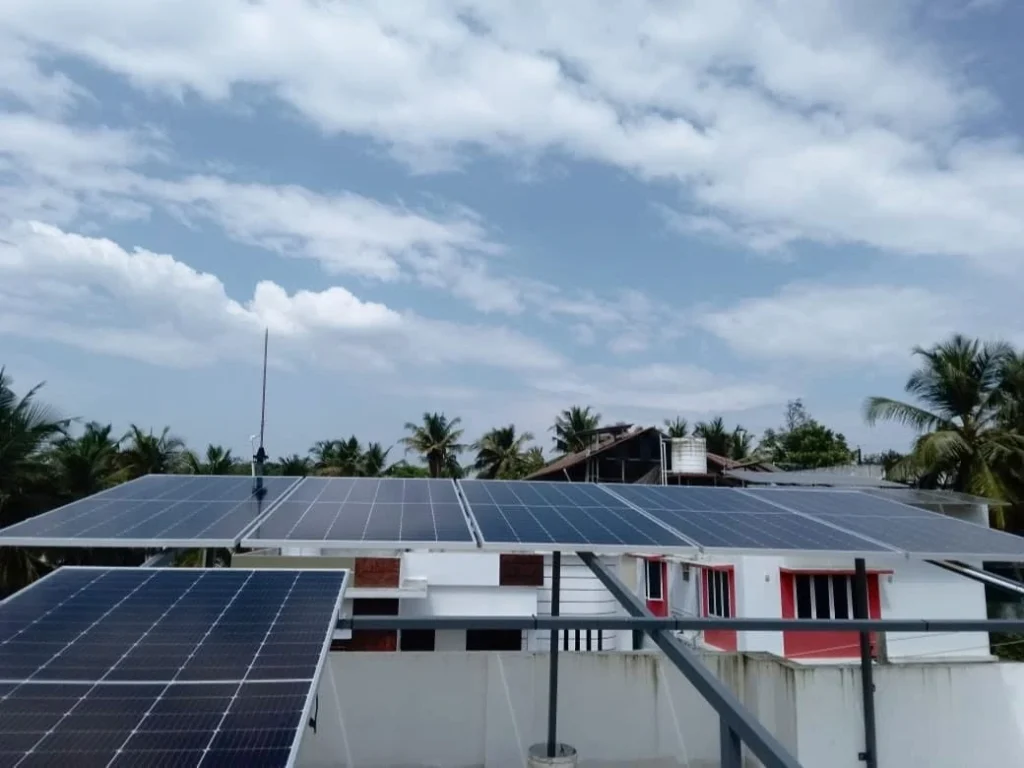 solar panels successfully installed on client's house rooftop-live location shoot.panels installed by the best Solar energy company in kerala
