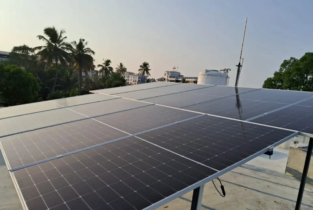 solar panels installed by the best solar panel installation company in kerala